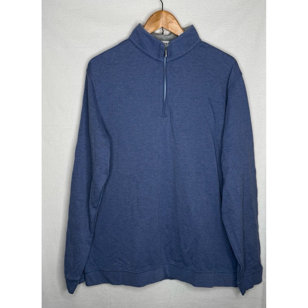Peter Millar Crown Comfort Quarter Zip Pullover Blue Cotton Modal Men XL EUC